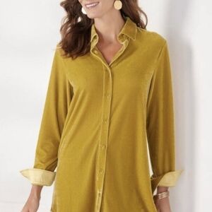 Soft Surroundings Boyfriend Button Down Top - size M